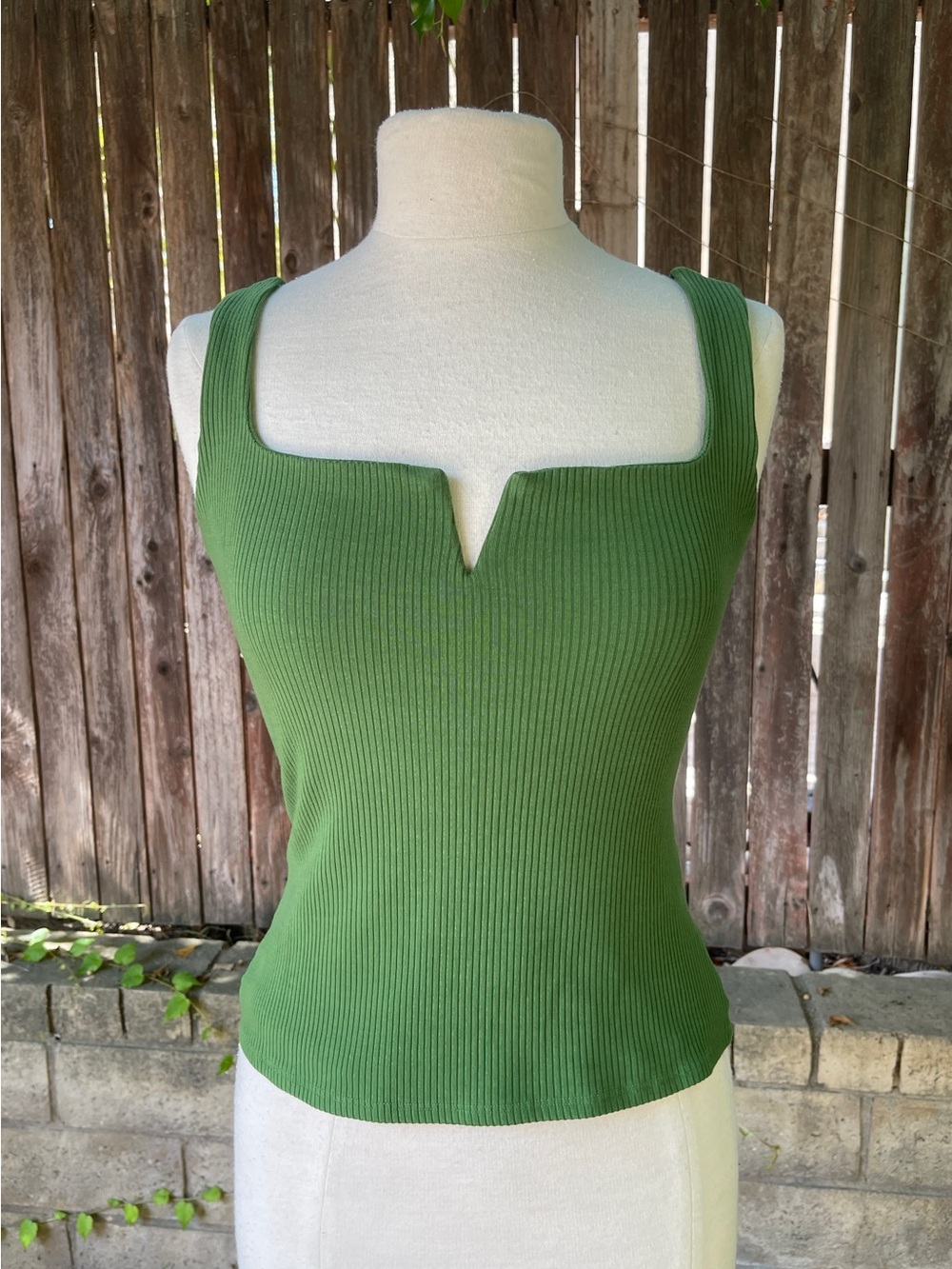 Reformation Rylie Cotton Sweater Tank Green minimalist quite luxury streetwear M